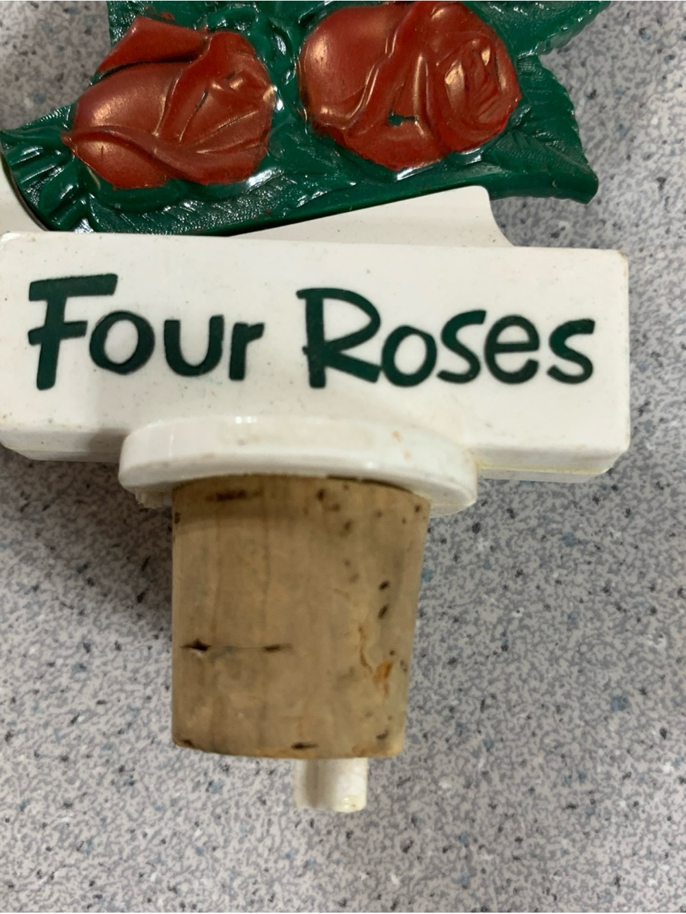 Four Roses Bottle Stopper with Red Roses - Picture 4 of 6